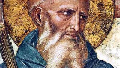 Преподобни Бенедикт се родил около 480 г. в град Нурсия, Италия, и в юношеска възраст бил изпратен в Рим да се учи и възпитава в училище