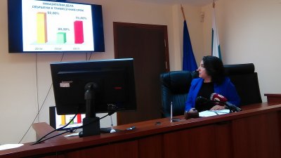 Съдия Деница Вълкова обобщи резултатите за 2017 година. Снимка Пресцентър Апелативен съд - Бургас