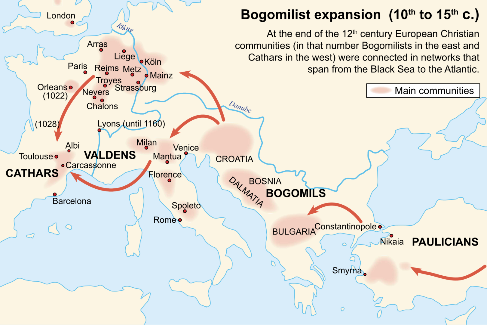 Богомилството тръгва от българските земи към централна и западна Европа