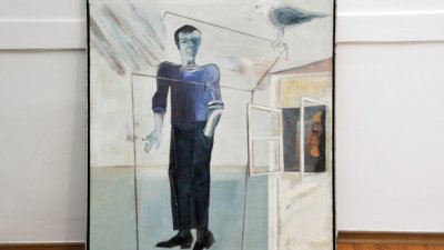 Портретът на Христо Фотев е една от картините на Стоян Цанев, които са включени в изложбата. Снимки Лина Главинова