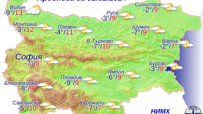 От -3 до положителните 8 градуса ще бъдат температурите в Бургас. Графика НИХМ