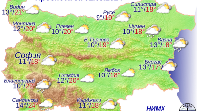 По Черноморието ще е предимно облачно, но само на отделни места ще има слаби валежи от дъжд. Графика НИХМ