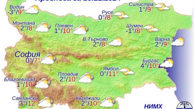 Слънчево ще бъде времето в почти цялата страна. Графика НИХМ