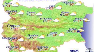 По Черноморието ще бъде предимно слънчево. Ще духа слаб до умерен вятър от източната четвърт. Графика НИХМ
