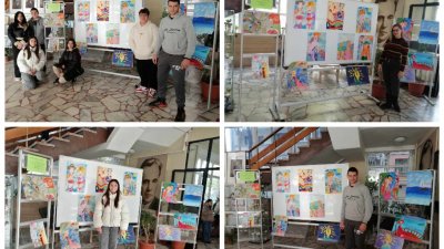 Изложбата е подредена във фойаето на гимназията. Снимки ПГТ Проф. д-р Асен Златаров