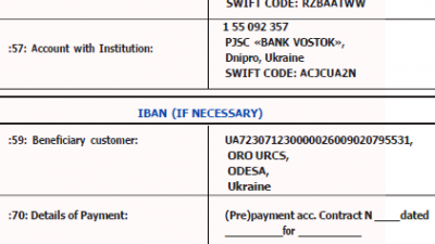Сметките се във валута и са разкрити от Международния комитет на червения кръст за гражданите на Одеса