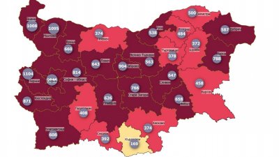 Област Бургас все още е в червената зона, според картата на НЦЗПБ