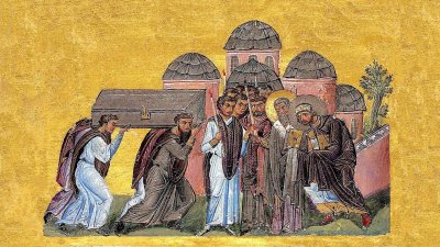 Мощите на светеца били върнати на 27-ми януари 438 г. от Комана в Цариград