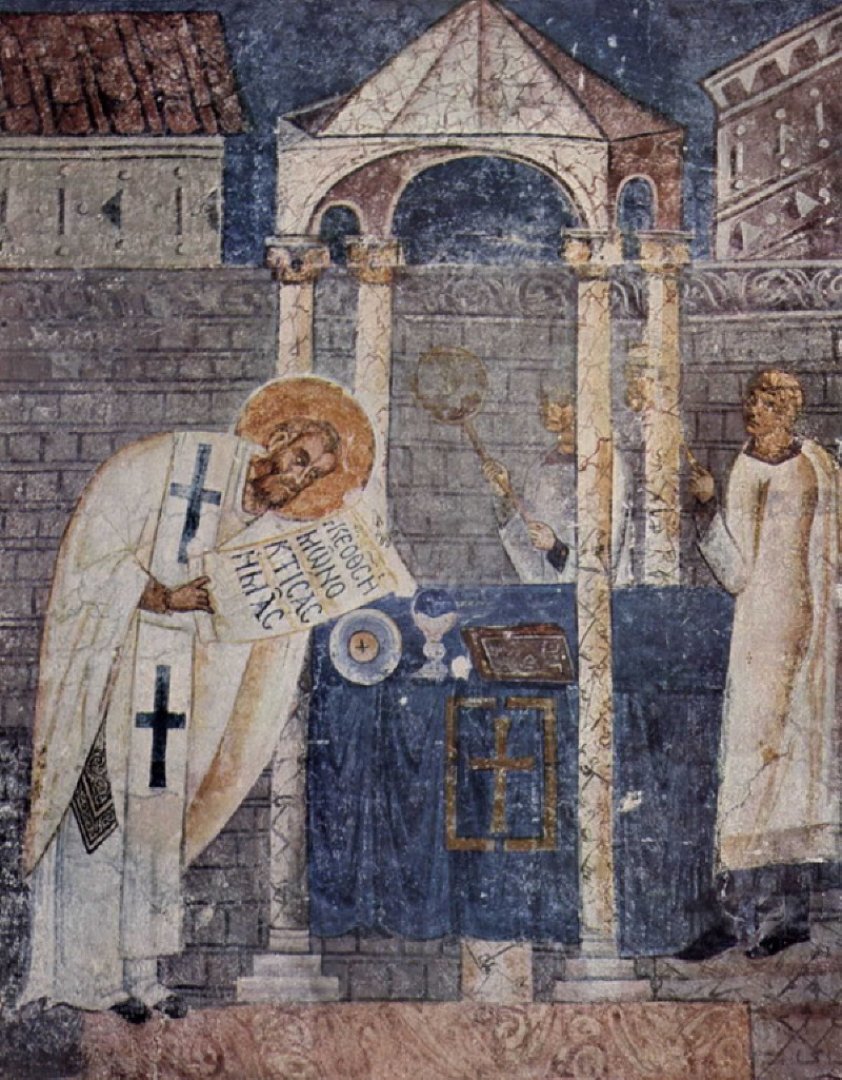 Свети Власий Велики - стенопис от катедралата Св. София в Охрид