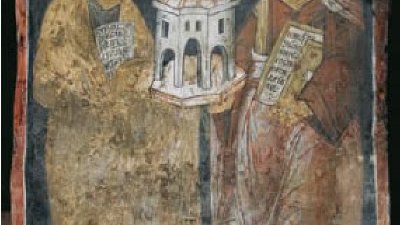 Стенопис на светите апостоли Петър и Павел - патрони на храма Свети апостол Петър и Павел в Търново