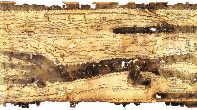 Копие на Римската карта Табула Пойтингериана. Снимка Регионален исторически музей