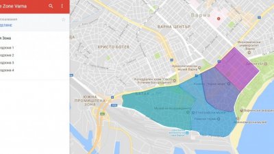 В Синята зона са обособени общо 2603 паркоместа